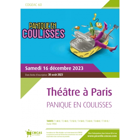 OISE - THEATRE A PARIS PANIQUE  EN COULISSES